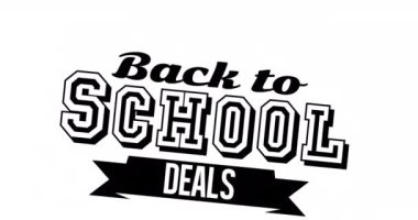 Beyaz arka planda okula dönüş metninin animasyonu. okul, eğitim ve öğrenim konsepti dijital olarak oluşturulmuş video.