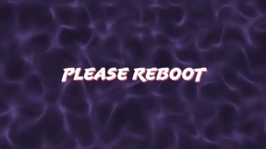 Lütfen renkli sıvı arkaplan üzerinden metni yeniden başlat. Video oyunu, dijital arayüz, iletişim ve eğlence konsepti dijital olarak oluşturuldu.