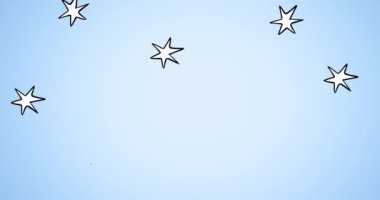 Kayan yıldızların üzerinde ışıldayan kız mesajının animasyonu. Kız gücü, pozitif kadın gücü ve dijital olarak oluşturulan bağımsızlık kavramı.