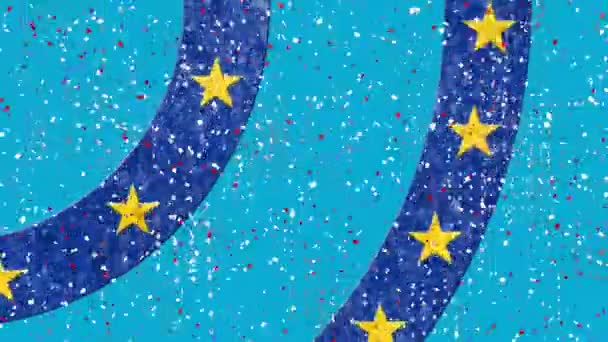 Анимация Конфетти Падающих Звёзды Американского Флага Раскрашенных Кругам Патриотизм Концепция — стоковое видео