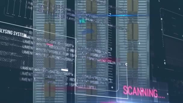 Interface Numérique Avec Traitement Données Sur Plusieurs Boîtes Sur Bande — Video