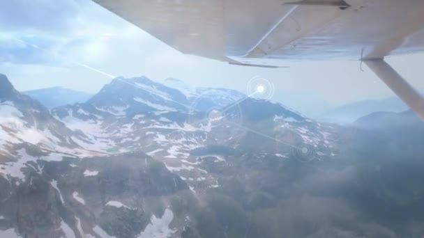Animering Nätverk Anslutningar Över Piloten Flygplan Globalt Rese Och Anslutningskoncept — Stockvideo