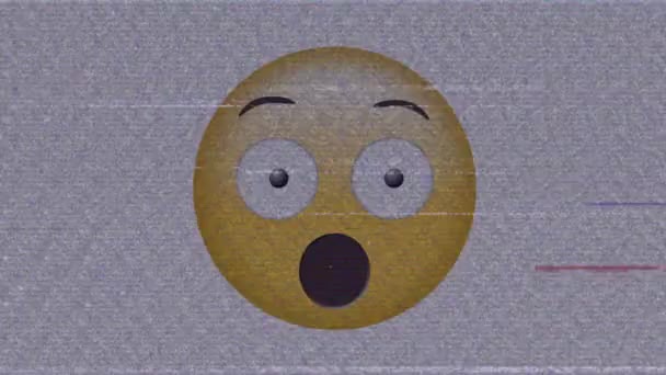 Animation Scared Emoji Icon Noises Screen Global Social Media Communication — Stock Video