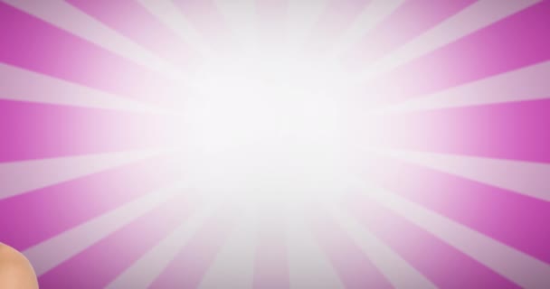 Animation Logo Ruban Rose Avec Texte Sur Cancer Sein Sur — Video