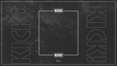 Beyaz metin tekmesinin animasyonu, merkezi beyaz çerçeve ve gri arkaplanda boş alan. dijital arayüz ve sosyal medya mesajlaşma kavramı dijital olarak oluşturulmuş video.