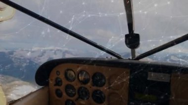 Uçak üzerinden bağlantı ağının animasyonu. küresel seyahat ve bağlantılar konsepti dijital olarak oluşturulmuş video.