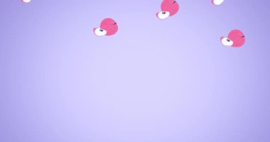 Mor arka planda hareket eden elmaların canlandırması. meyve, yaz ve tatil konsepti dijital olarak üretilen video.