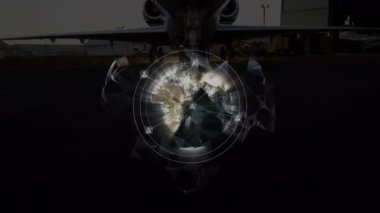 Animation of network of connections over globe and airplane. global business, travel and connections digitally generated video.