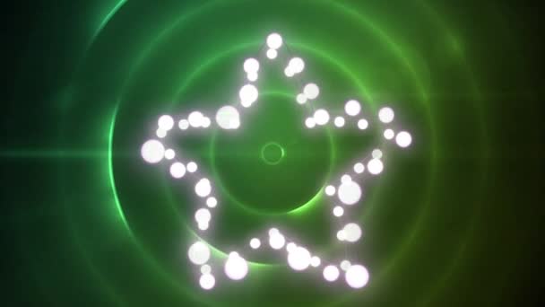 Animation Christmas Fairy Lights Forming Star Green Circles Christmas Tradition — Stok video