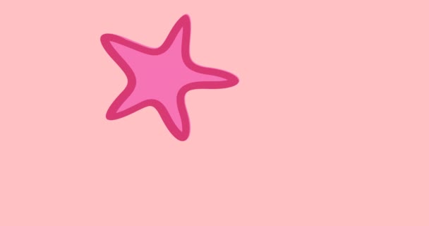 Animación Estrellas Mar Color Rosa Con Espacio Copia Sobre Fondo — Vídeo de stock