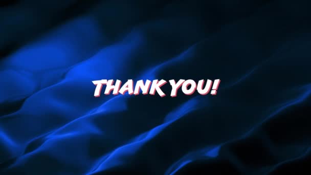 Animation Thank You Text Blue Liquid Background Video Game Digital — Vídeo de stock