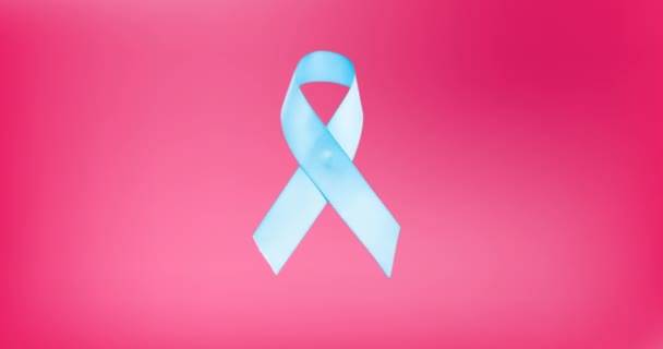 Animation Eines Mehrfachen Blauen Logos Auf Rosa Hintergrund Konzept Der — Stockvideo