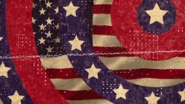 Animação Estrelas Bandeira Americana Coloridas Círculos Conceito Patriotismo Celebração Vídeo — Vídeo de Stock