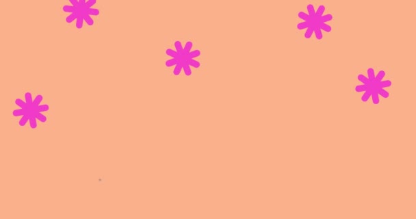 Анімація Йде Дівчина Текст Сильній Іконі Жінки Над Падаючими Квітами — стокове відео