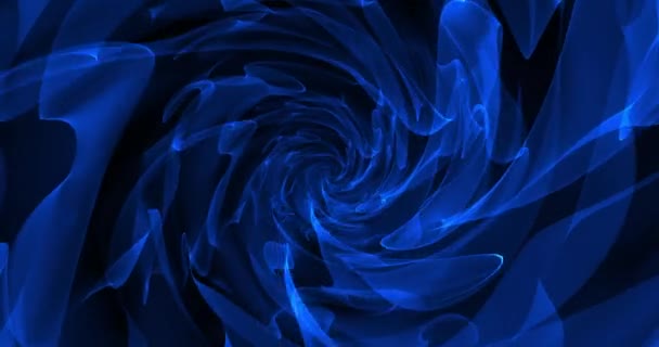 Анимация Голубых Полупрозрачных Облаков Дыма Вращающихся Черном Фоне Шаблон Цвет — стоковое видео