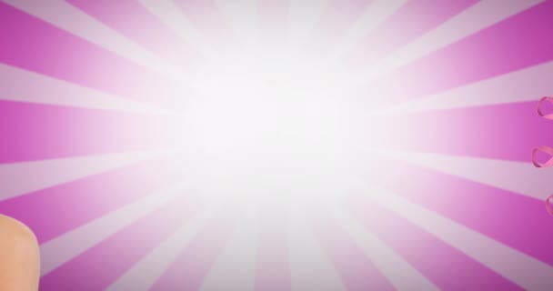 Animation Des Rosafarbenen Bandanker Logos Mit Brustkrebs Text Über Einer — Stockvideo