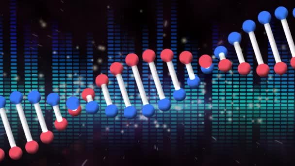 Animace Otočného Vlákna Dna Světlých Skvrn Zářících Modrých Obdélníků — Stock video