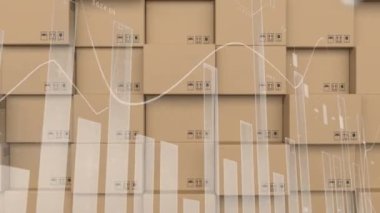 Depodaki teslimat kutularına karşı istatistiksel veri işleme. lojistik ve ulaşım sektörü kavramı