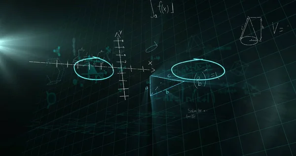 Immagine Equazioni Matematiche Sfondo Nero Istruzione Torna Concetto Scuola Immagine — Foto Stock