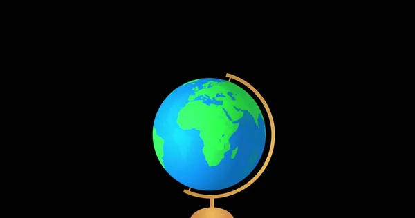 Image Social Distancing Pictograms Spinning Globe Black Background Education Back — Stock Photo, Image