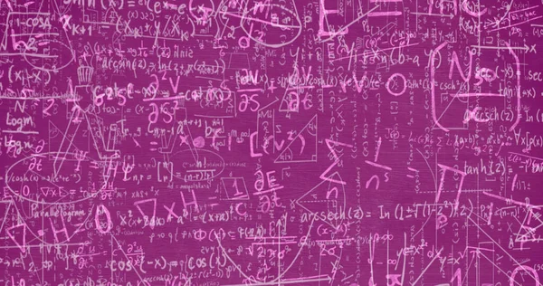 Image Mathematical Equations Pink Background School Education Study Concept Digitally — Stock Photo, Image