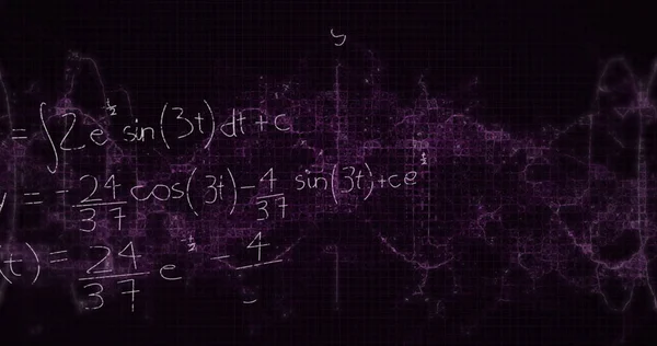 Imagen Fórmulas Matemáticas Números Sobre Fondo Negro Compuesto Digital Del — Foto de Stock