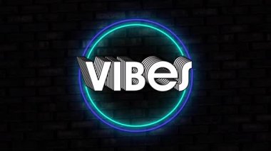 Geometrik şekiller ve duvarlar üzerinde titreşimlerin animasyonu. Sosyal medya ve iletişim konsepti dijital olarak oluşturulmuş video.