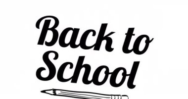 Beyaz arka planda okula dönüş metninin animasyonu. okul, eğitim ve öğrenim konsepti dijital olarak oluşturulmuş video.