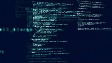 Siyah arkaplanla veri işlemenin dijital animasyonu. bilgisayar arayüzü ve dijital veri teknolojisi kavramı