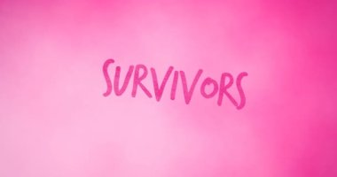 Pembe arka planda beliren pembe kurtulanların animasyonu. Göğüs kanseri pozitif farkındalık kampanyası konsepti dijital olarak üretildi.