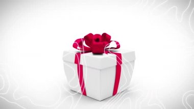 Konfeti üzerine beyaz çizgilerin canlandırılması ve beyaz arka planda mevcut olması. doğum günü partisi ve kutlama konsepti dijital olarak oluşturulmuş video.