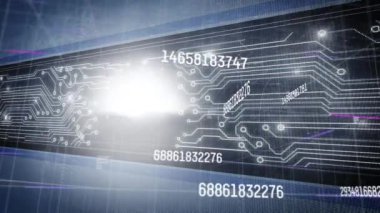 Arayüzdeki bağlantı ağının ve veri işleme ağının animasyonu. dijital arayüz, iletişim ve teknoloji konsepti dijital olarak oluşturulmuş video.