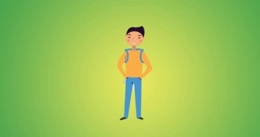 2 okul metninin yeşil arkaplandaki okul ögeleri simgeleri üzerinden canlandırması. okul, eğitim ve öğrenim konsepti dijital olarak oluşturulmuş video.