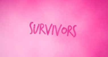 Pembe arka planda pembe renkli metnin canlandırması. Göğüs kanseri pozitif farkındalık kampanyası konsepti dijital olarak üretildi.