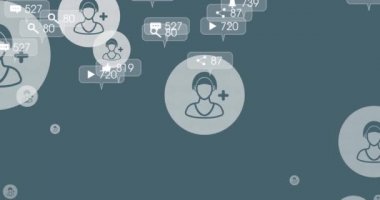 Sosyal medya simgelerinin ve sayıların büyümesi. küresel sosyal medya, bağlantılar, iletişim, teknoloji ve dijital arayüz kavramı dijital olarak oluşturulmuş video.