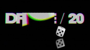 Siyah arkaplandaki zarlar üzerinde covid 19 metnin animasyonu. küresel covid 19 salgın konsepti dijital olarak oluşturulmuş video.