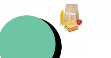 Beyaz arkaplanda hareket eden okul ögeleri simgelerinin canlandırılması. okul, eğitim ve öğrenim konsepti dijital olarak oluşturulmuş video.