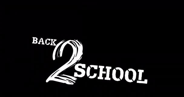 黒の背景に学校のテキストに戻るのアニメーション 学校教育と研究の概念をデジタルで生成し — ストック動画