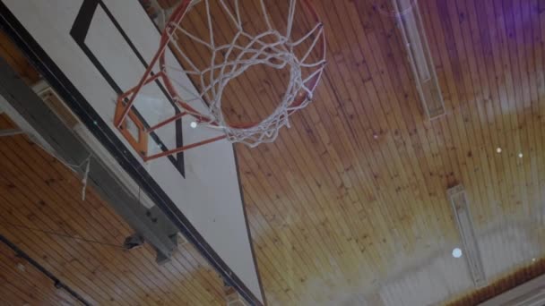 Animazione Rete Connessioni Sopra Partita Basket Palestra Concetto Globale Sport — Video Stock