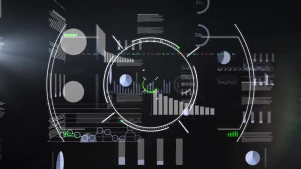 Digitale Animation Des Scanners Über Mehrere Bildschirme Mit Datenverarbeitung Auf — Stockvideo