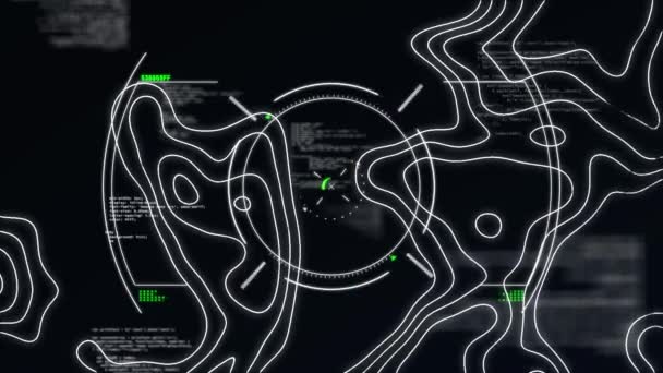 Animación Digital Topografía Escaneo Del Alcance Sobre Procesamiento Datos Fondo — Vídeo de stock