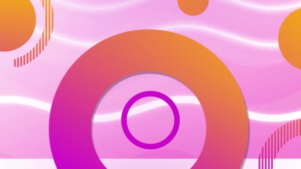 Animazione Vibranti Cerchi Cromatici Sfondo Fantasia Rosa Modello Colore Concetto — Video Stock