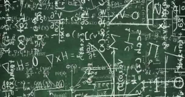 Анімація Математичних Рівнянь Рухаються Зеленому Тлі Концепція Школи Освіти Навчання — стокове відео