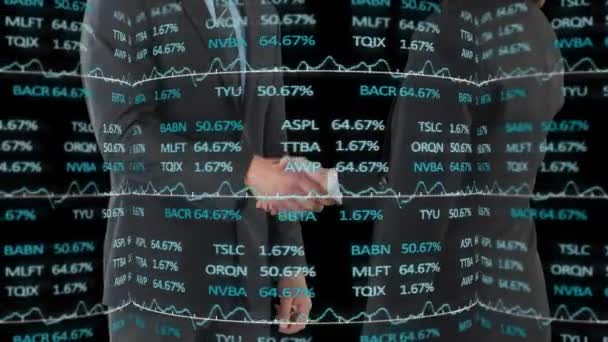 Borsa Verileri Iki Işadamının Sıkışan Orta Kesimine Karşı Işliyor Küresel — Stok video