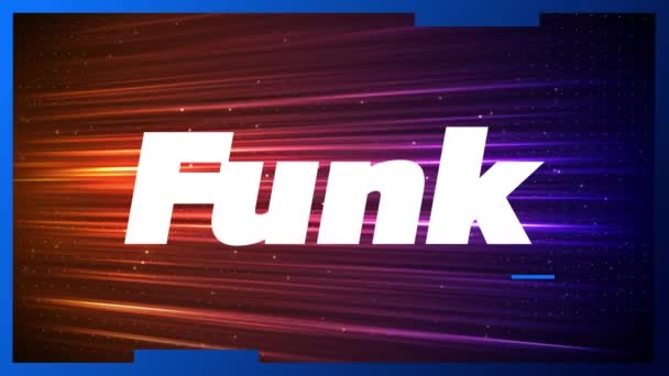 Animation Funk Text Colorful Moving Stripes Dark Background Közösségi Média — Stock videók