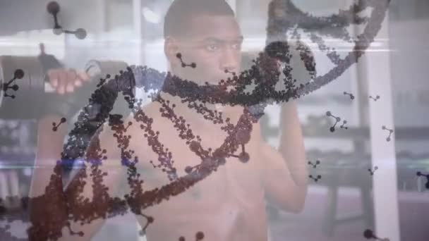 Animazione Del Filamento Del Dna Dell Elaborazione Dei Dati Uomo — Video Stock