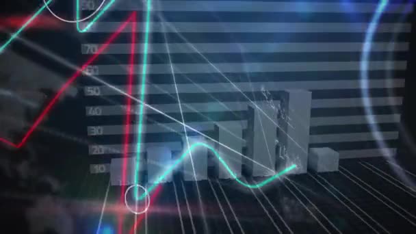 Animace Statistiky Zpracování Finančních Údajů Globální Obchod Finance Zpracování Dat — Stock video