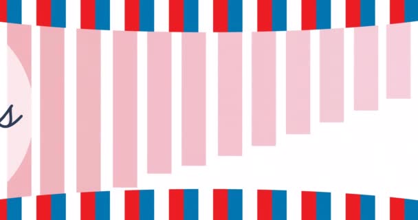 アメリカ国旗の縞模様を描いた幸せな退役軍人の日のテキストのアニメーション 愛国心とお祝いのコンセプトをデジタルで — ストック動画