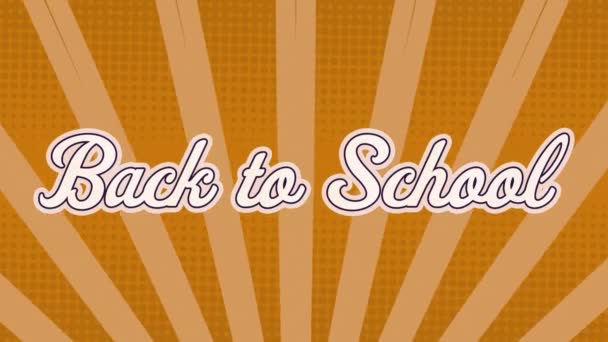 Digital Animation Back School Text Orange Radial Background Back School — Stock Video