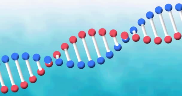Animation Eines Sich Drehenden Dna Strangs Auf Blauem Hintergrund Wissenschafts — Stockvideo